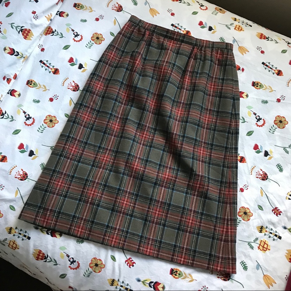 VINTAGE Pendleton Plaid Wool Skirt